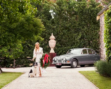 Catriona Rowntree outside her country home in Victoria.