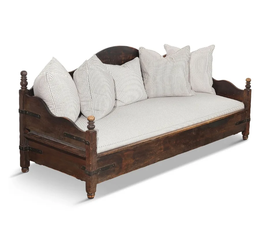 A Monterey Iron Mounted Old Wood Stained Sette diane keaton estate auction