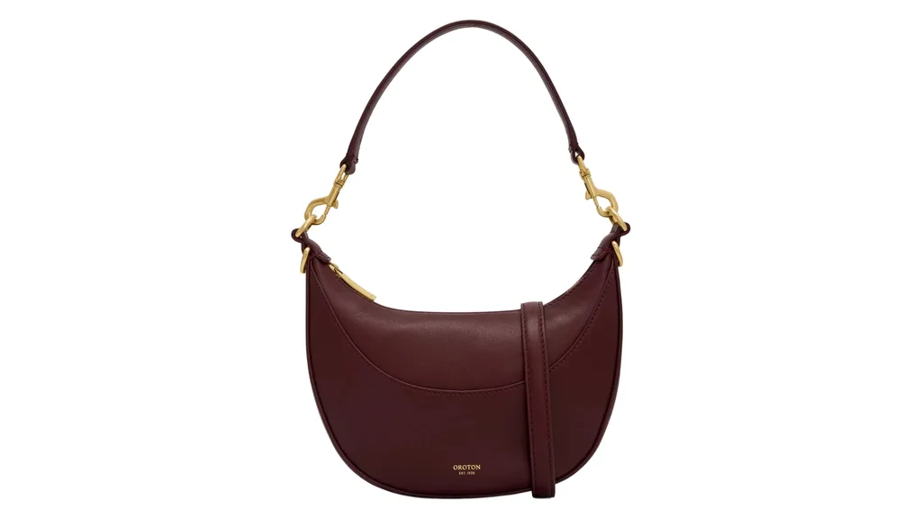 Crimson leather handbag