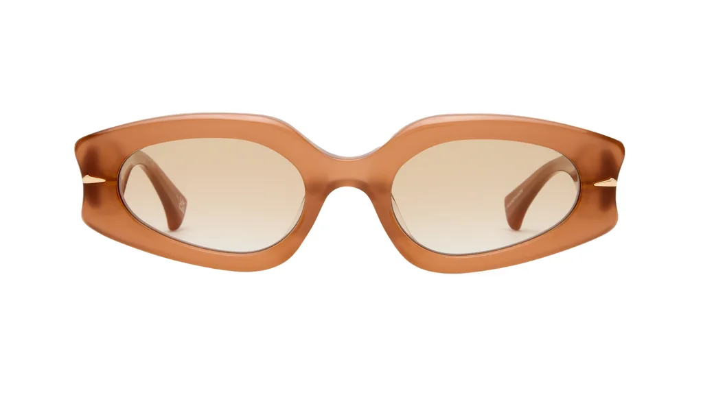Sunglasses with a tan toned frame