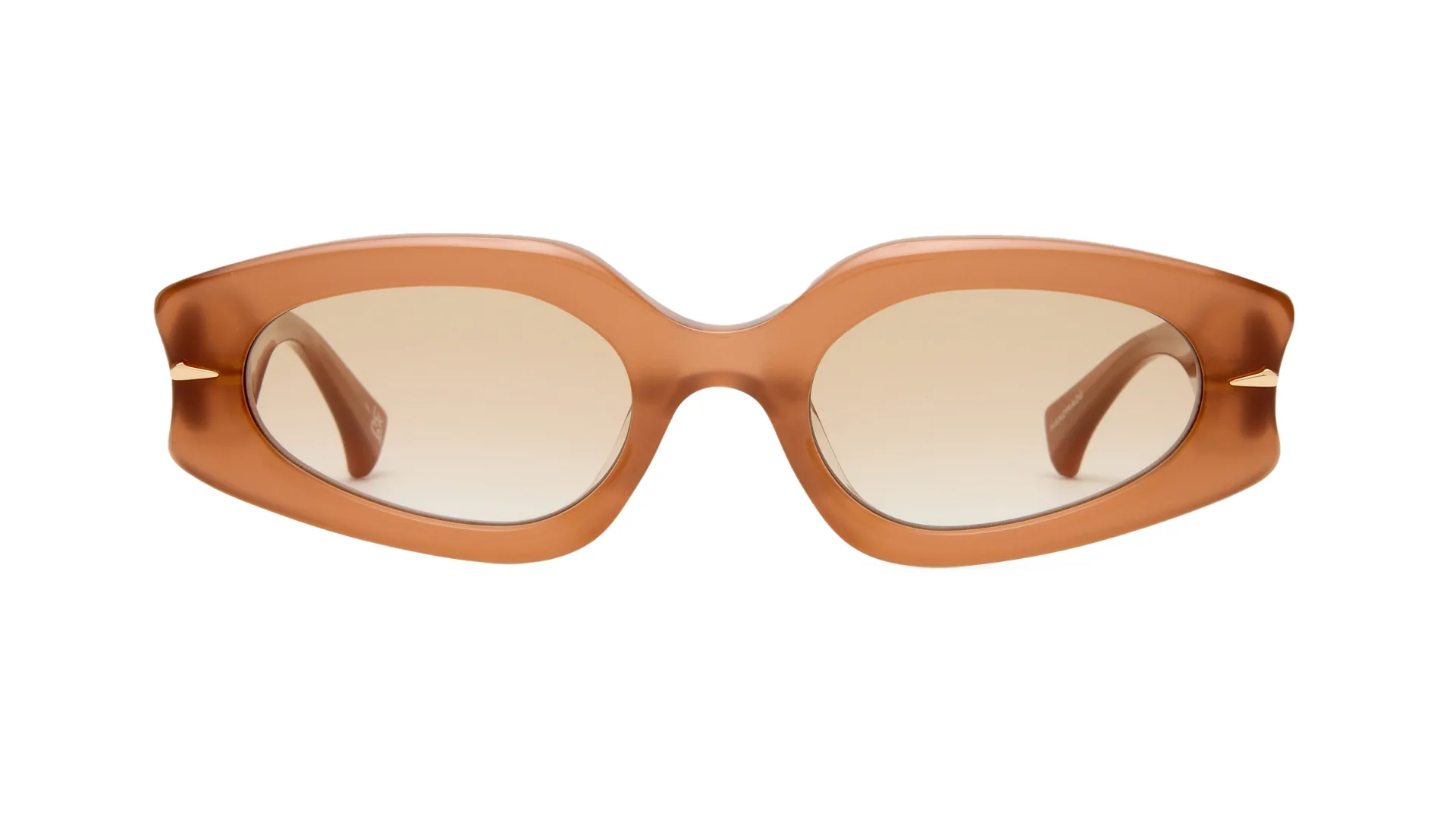 Sunglasses with a tan toned frame