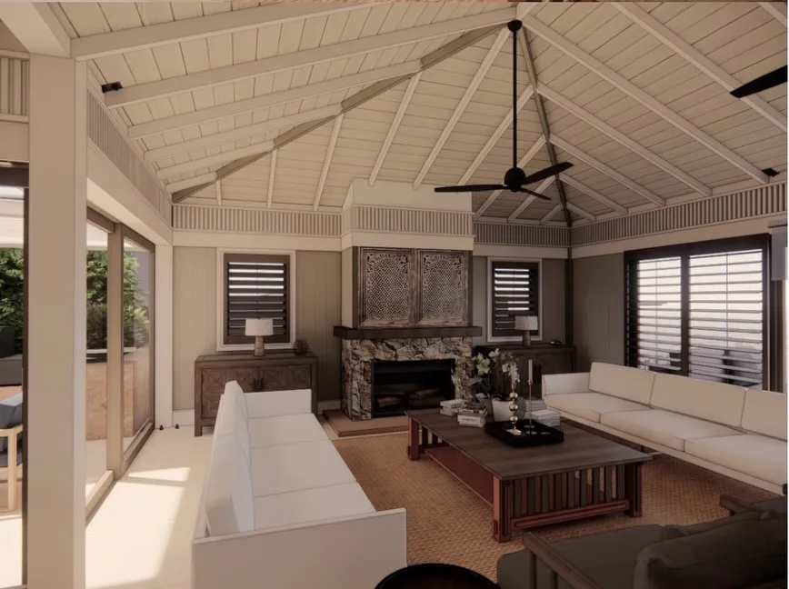 Deborah Hutton reno fireplace render