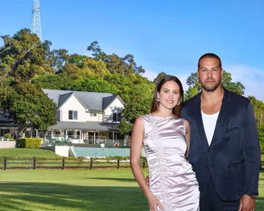 Jesinta and Buddy Franklin's home with them inset