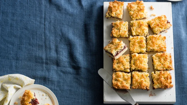 Berry and coconut slice