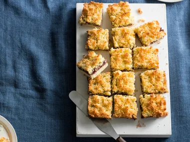Berry and coconut slice