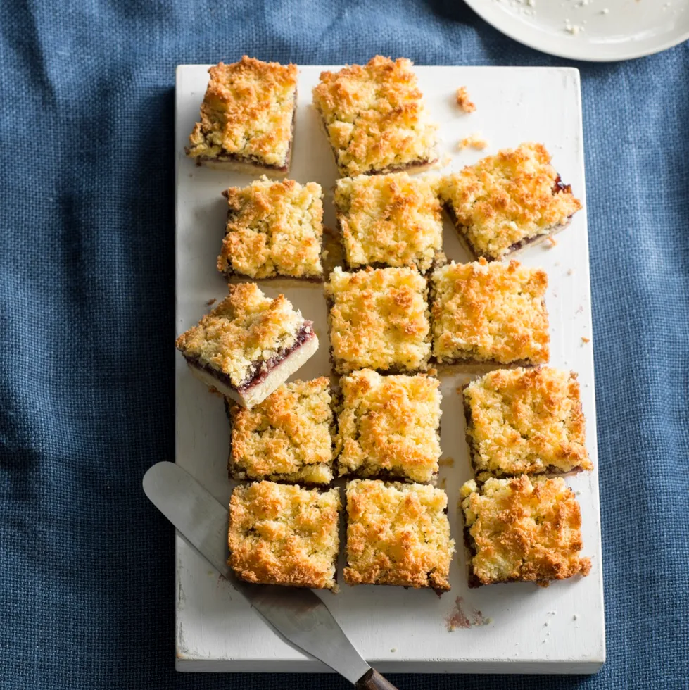 Berry and coconut slice