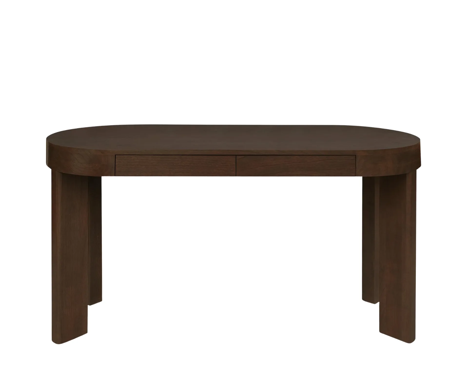 Product photo of Brentwood Mindi Wood Oval Desk, 140cm, Walnut Best home office desks Australia
