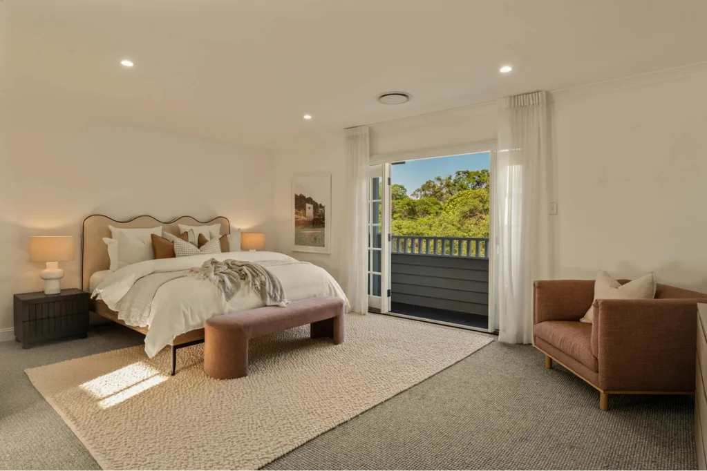Lachie and Jules Neale home sale bedroom