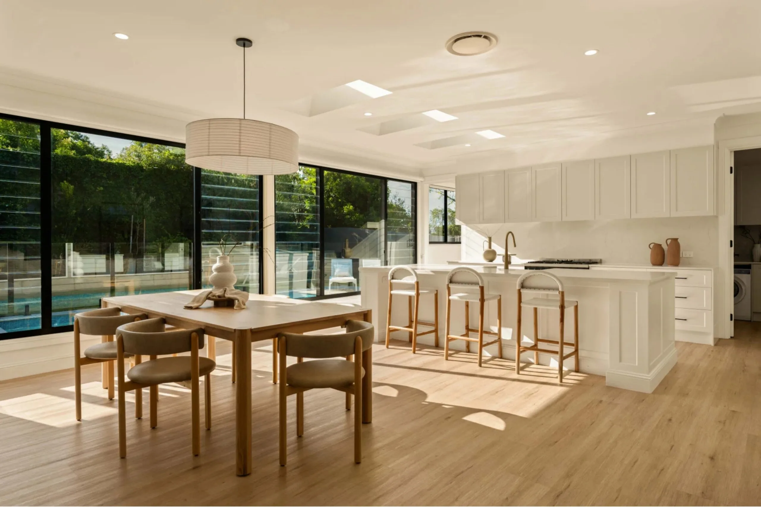 Lachie and Jules Neale home sale kitchen and dining