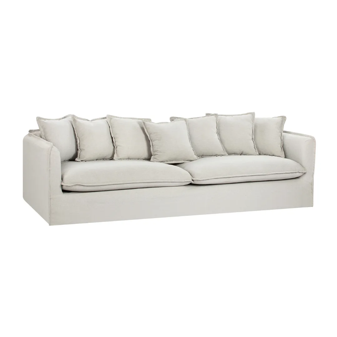 Montauk 4 Seater Upholstered Slipcover Sofa Temple & Webster Sale