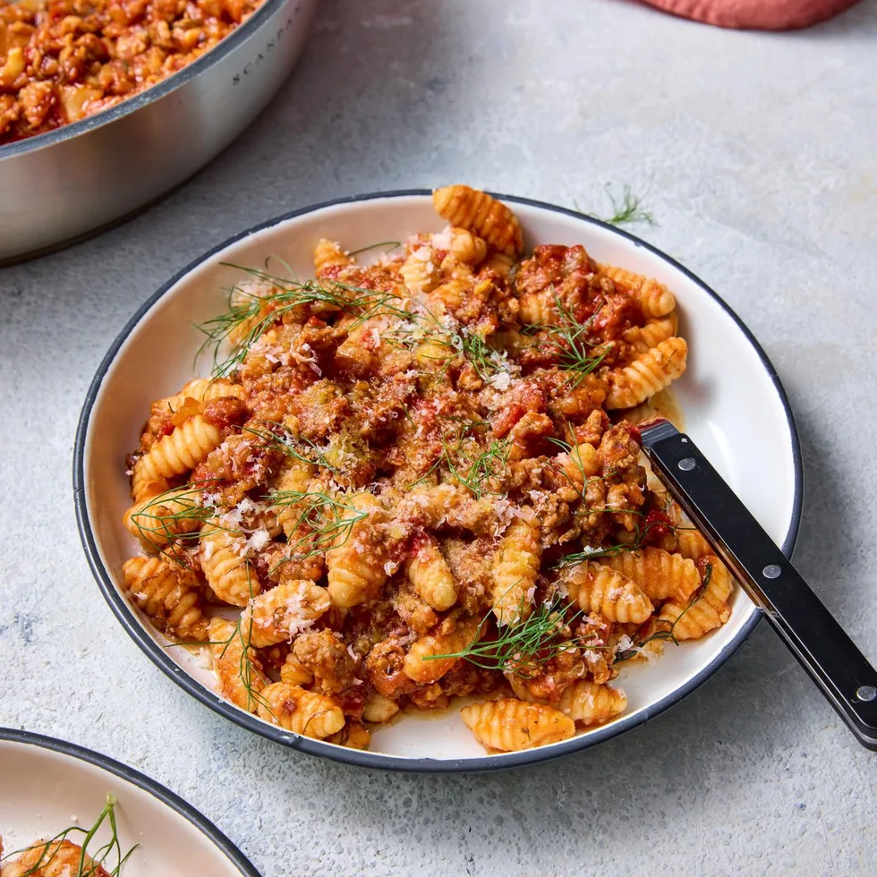 Spicy pork sausage ragu