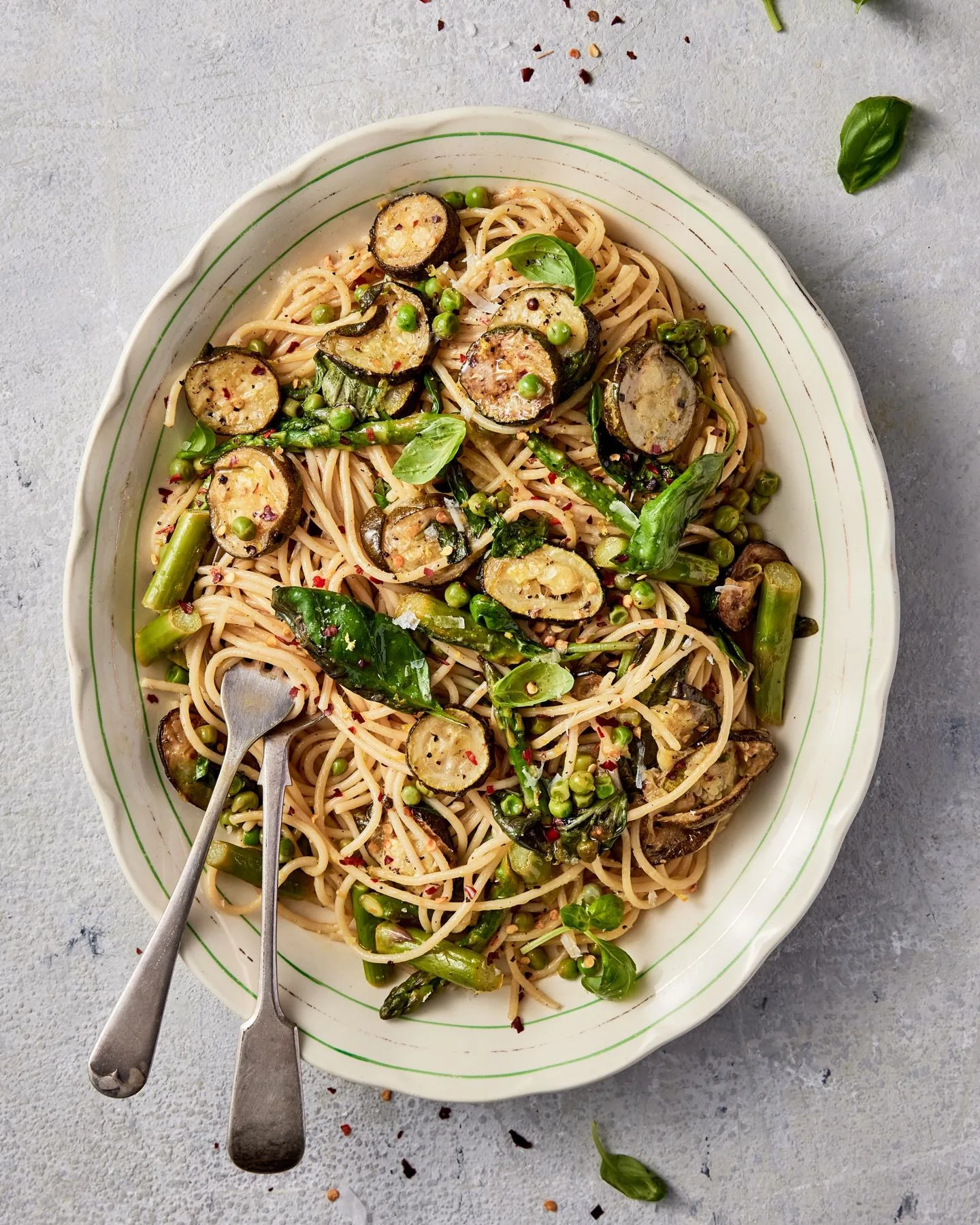 zucchini and asparagus pasta