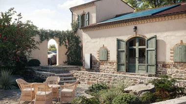 rustic villa with tesla powerwall 3