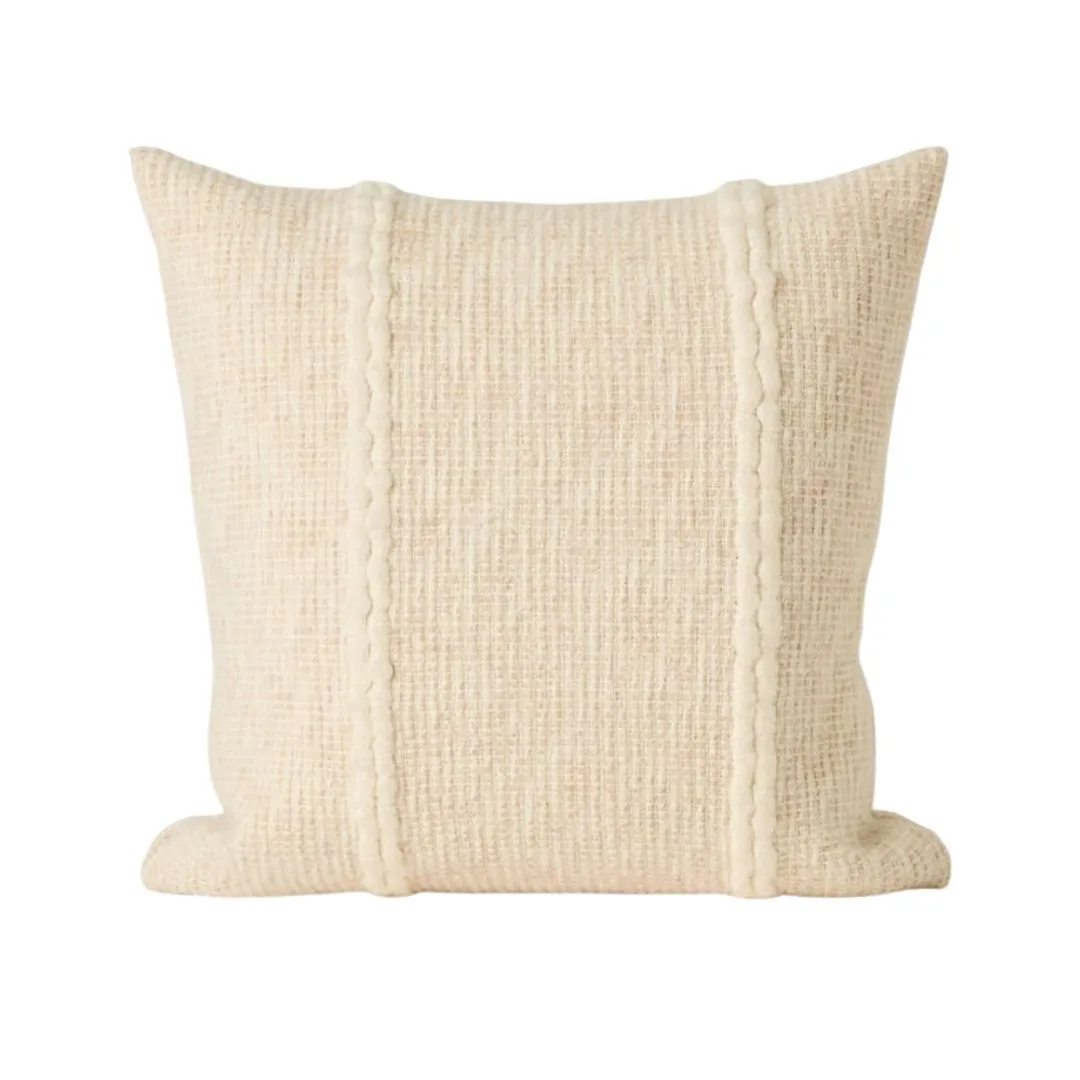 adairs cream wool cushion for high low styling