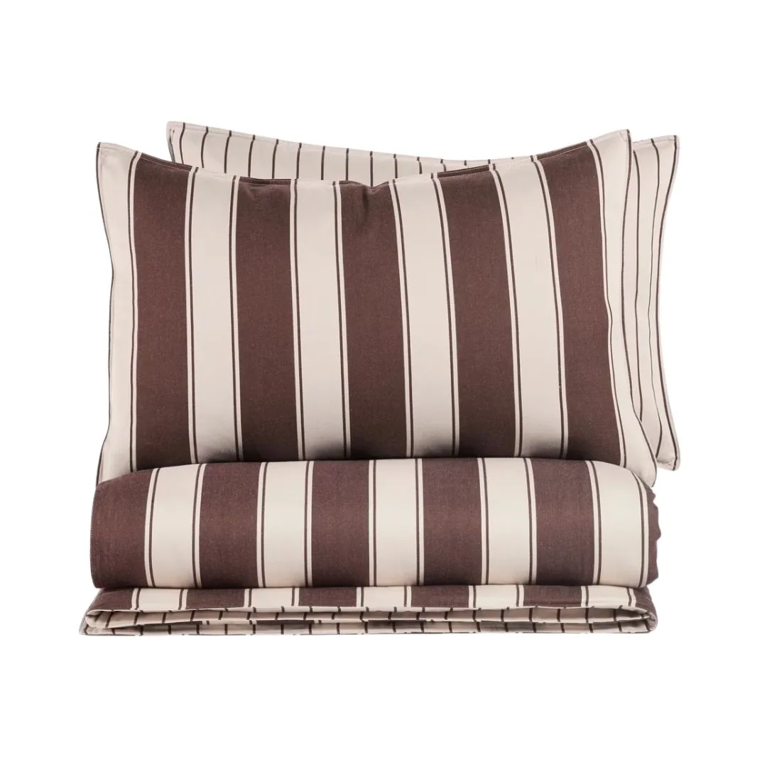 chocolate brown striped quilt cover from target for high low styling