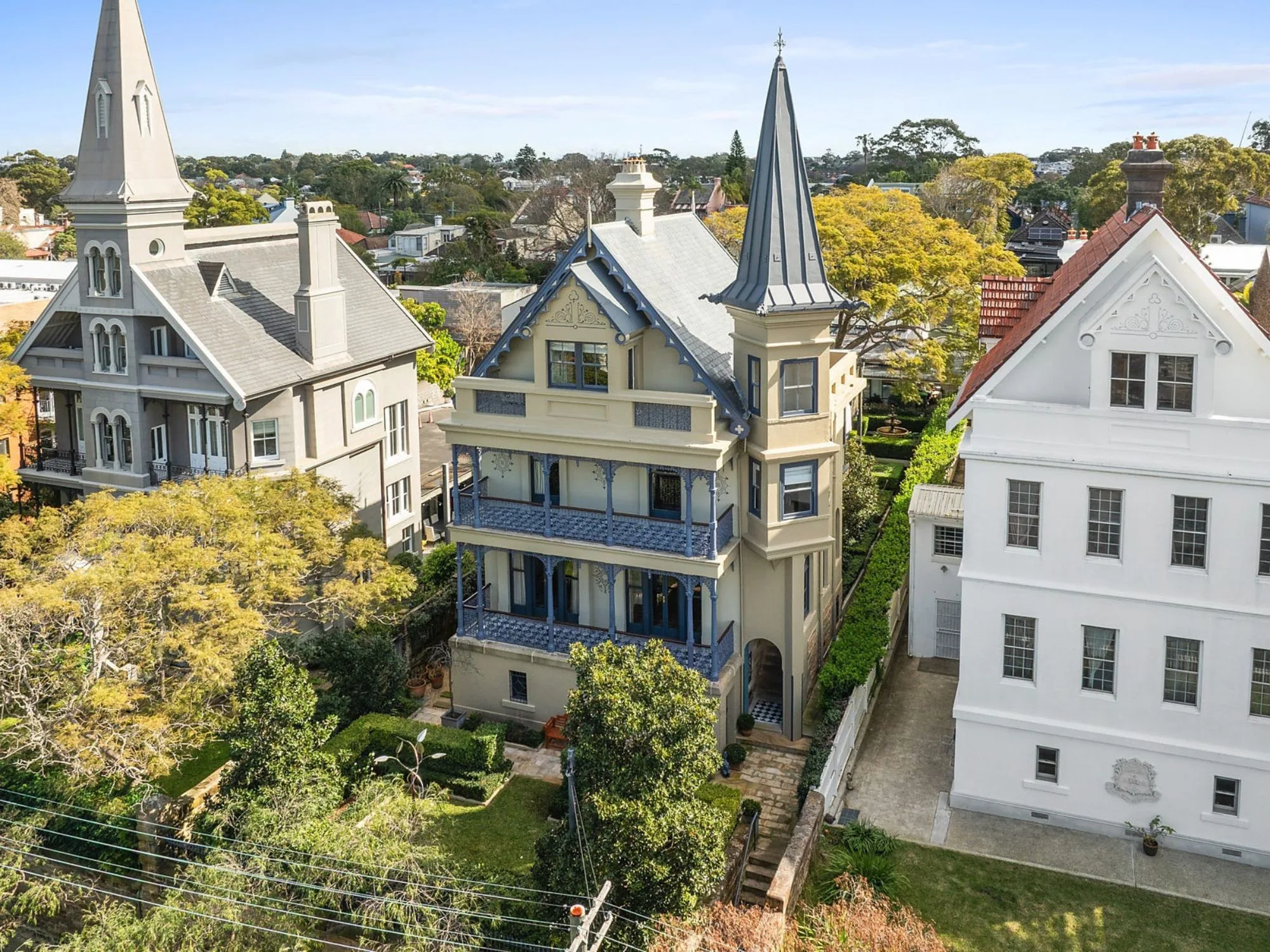 three historic homes in Annandale Sydney dubbed the Witches Houses due to their gothic architecture