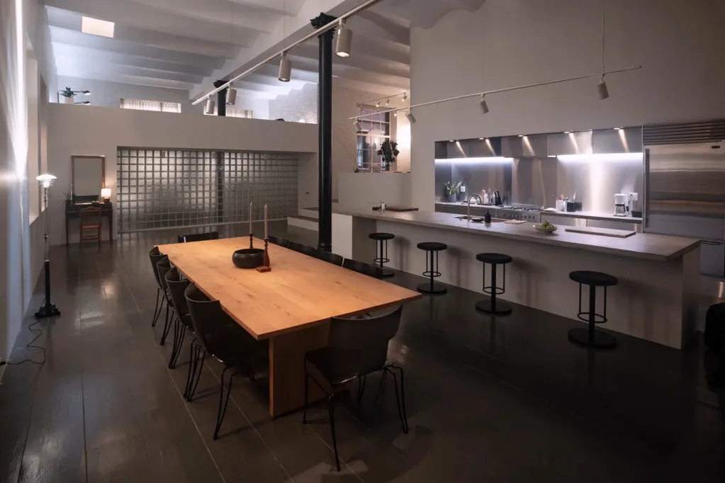 JFK Jr and Carolyn Bessette apartment in Love Story Ryan Murphy series kitchen dining