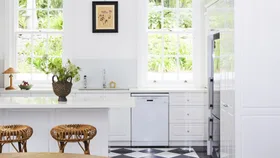 Krissy Marsh's kitchen which she cleans with her all purpose homemade cleaning spray recipe
