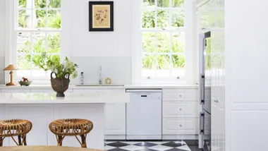 Krissy Marsh's kitchen which she cleans with her all purpose homemade cleaning spray recipe