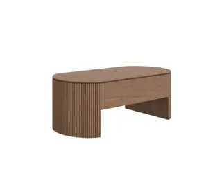 Oval Walnut Lift Top Mid-Century Modern Coffee Table