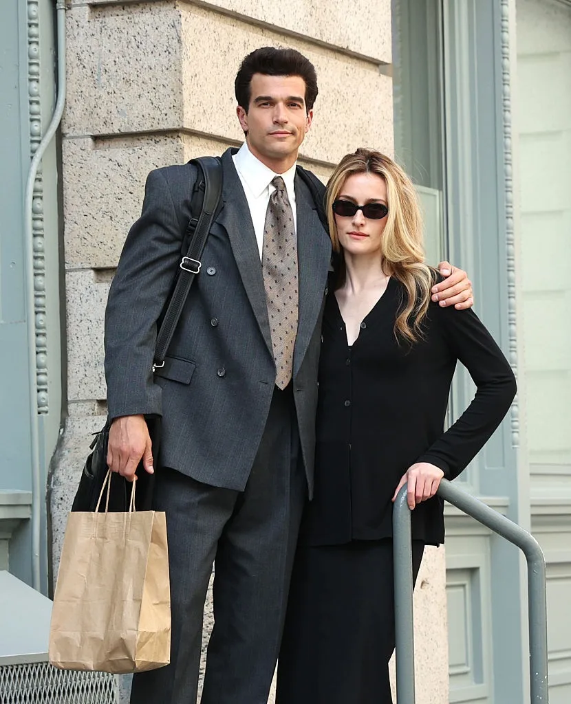 Paul Kelly and Sarah Pidgeon in Love Story outside apartment