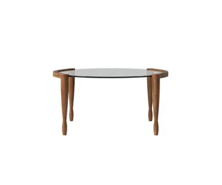 Round Glass Mid Century Modern Coffee Table