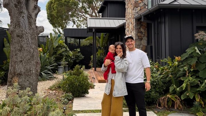 Steph and Gian revisit their Block house (with their baby!)