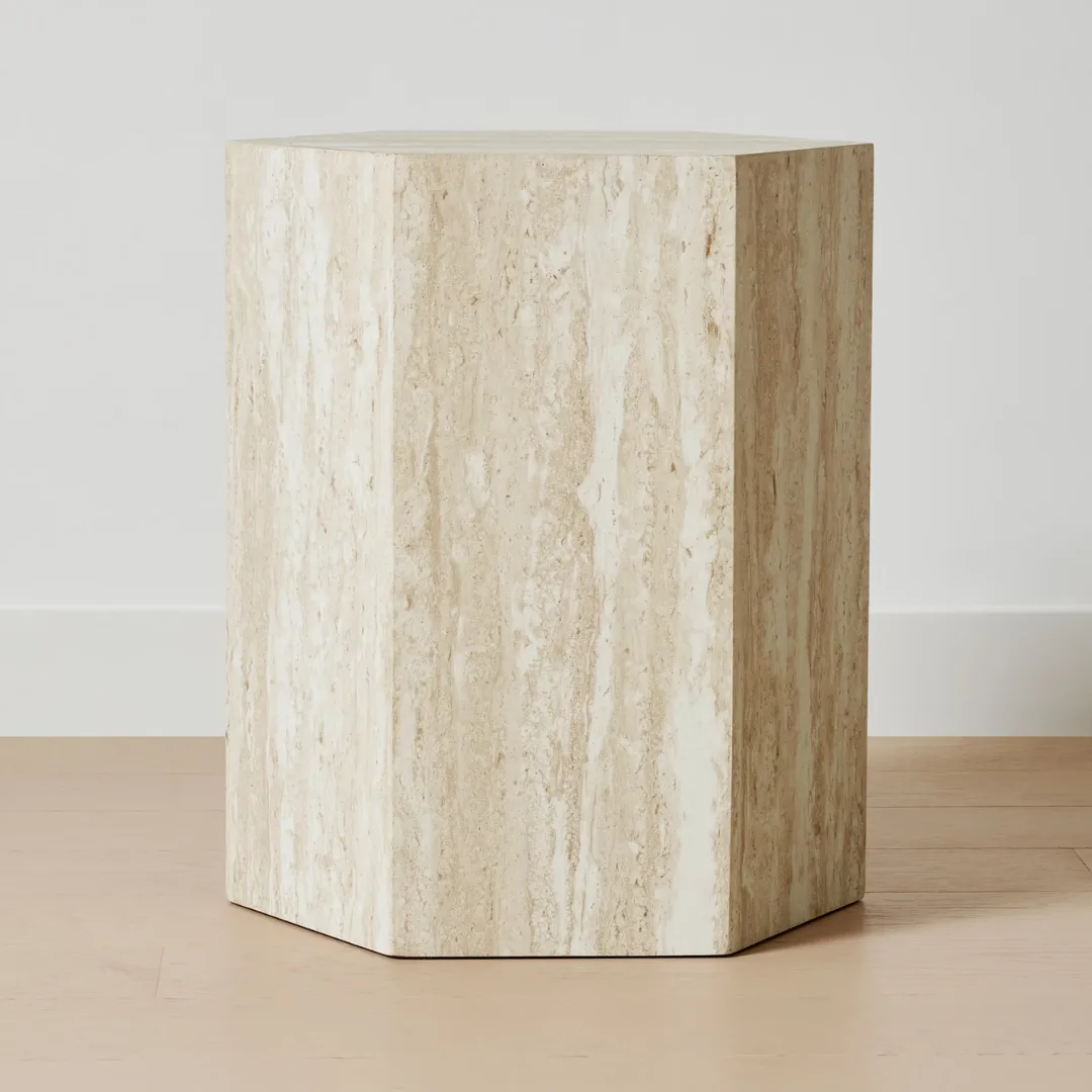 Travertine Side Table