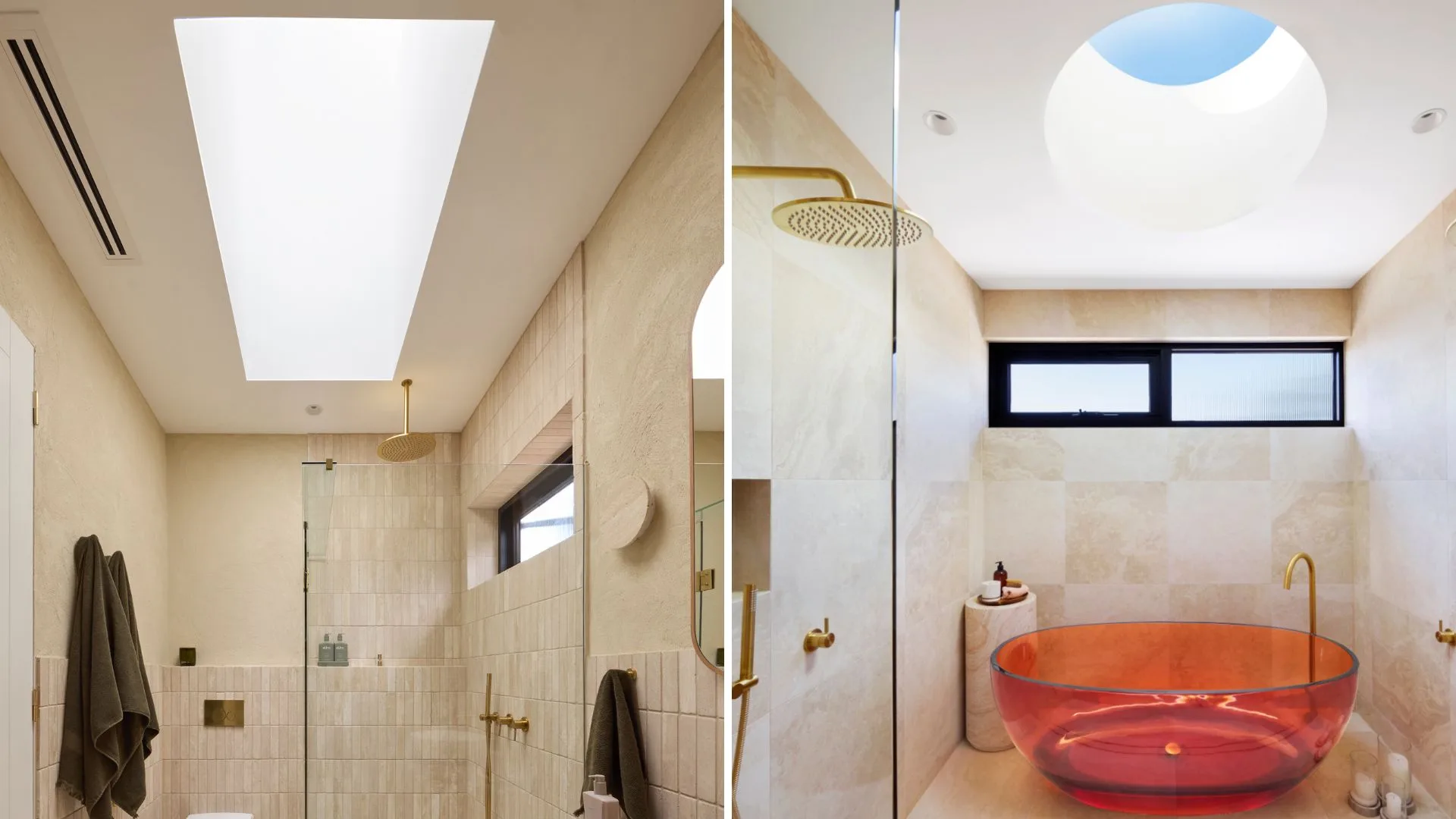 Skylights in bathroom 