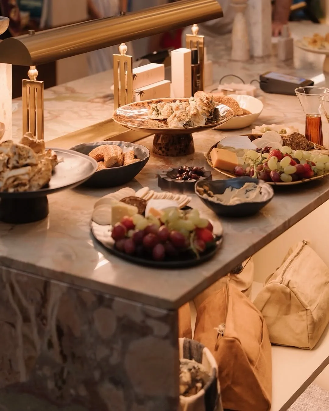 layered serving ware entertaining