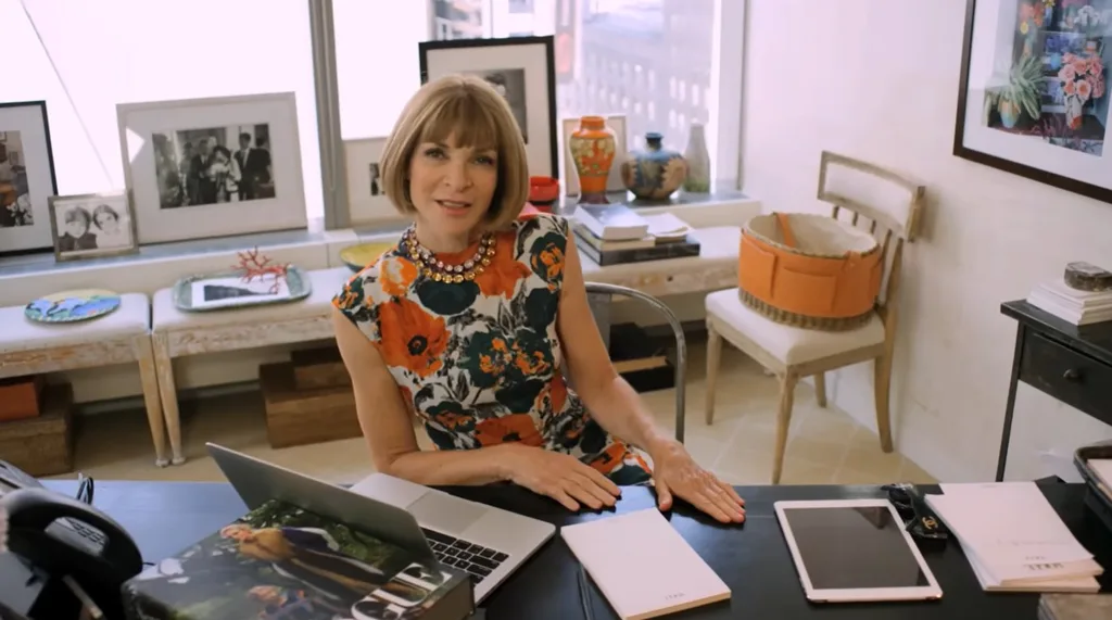 Anna Wintour in her office on YouTube 2014
