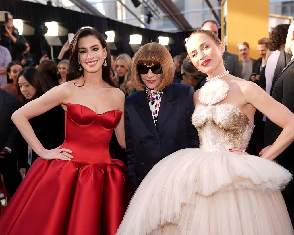 Anna Wintour with Anne Hathaway and Emily Blunt Devil Wears Prada 2 premiere New York