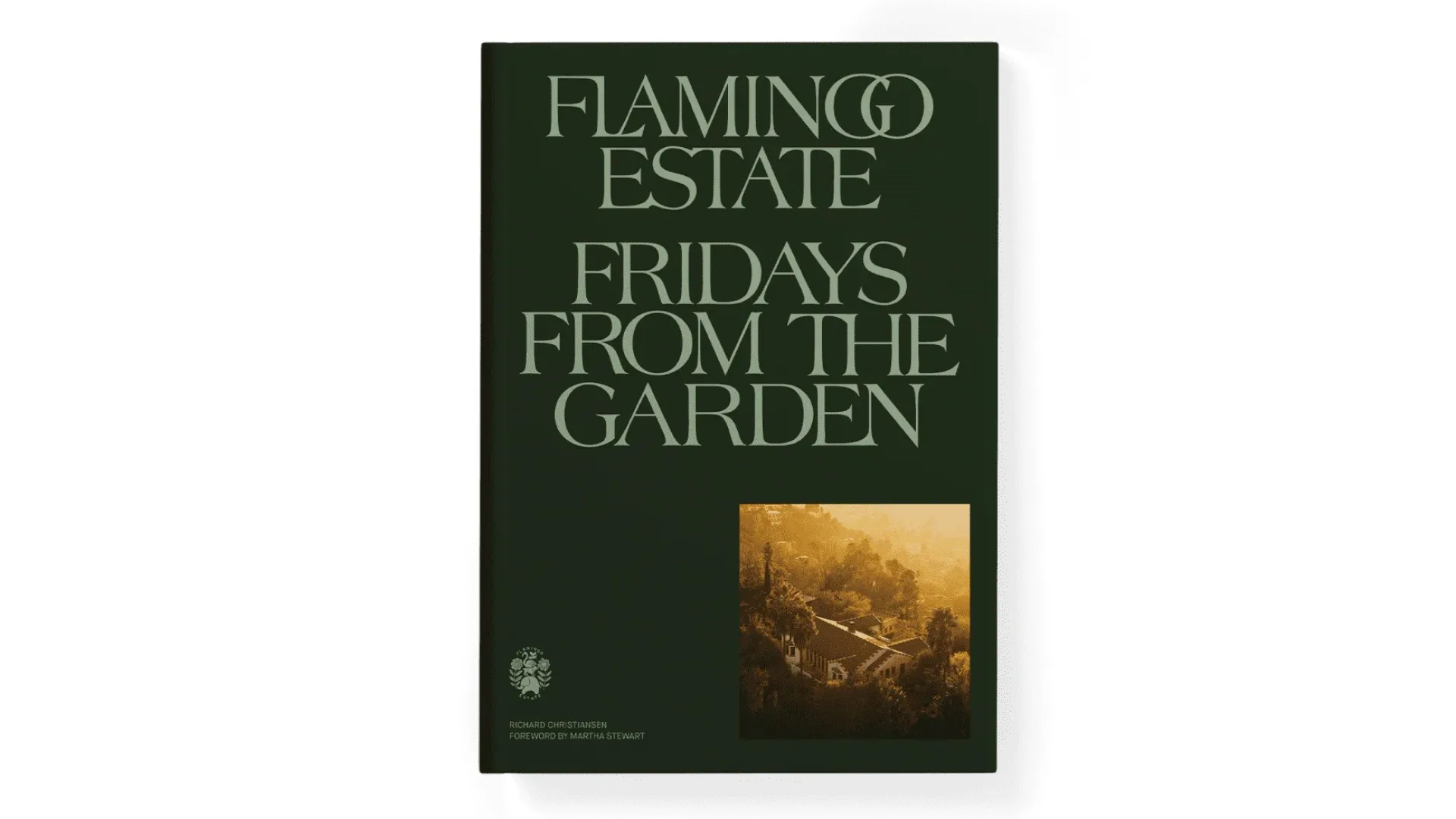 A deep green book by Flamingo Estate called 'Fridays From The Garden'.