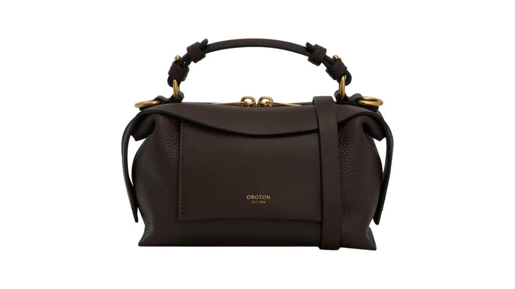 An Oroton handbag with a small strap.