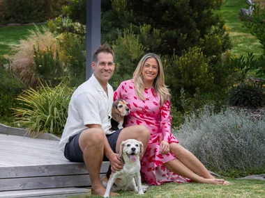 Dan and Dani Reilly from The Block with their dogs