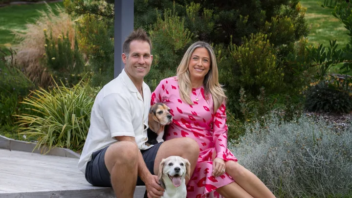Dan and Dani Reilly from The Block with their dogs