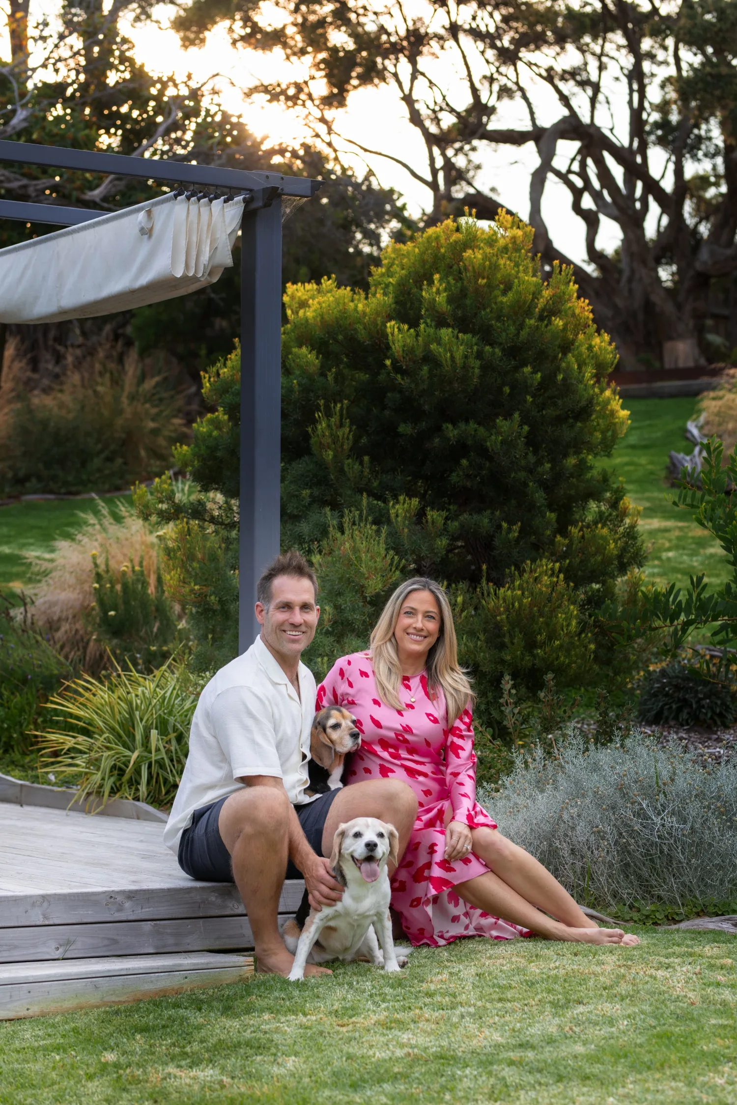 Dan and Dani Reilly from The Block with their dogs