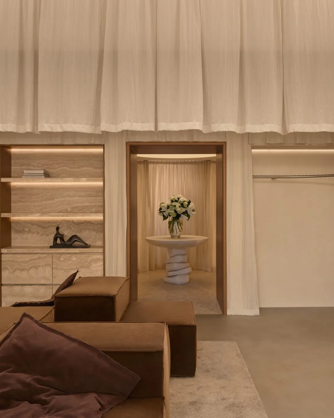 The cream and brown interior design of the Dissh Armadale store
