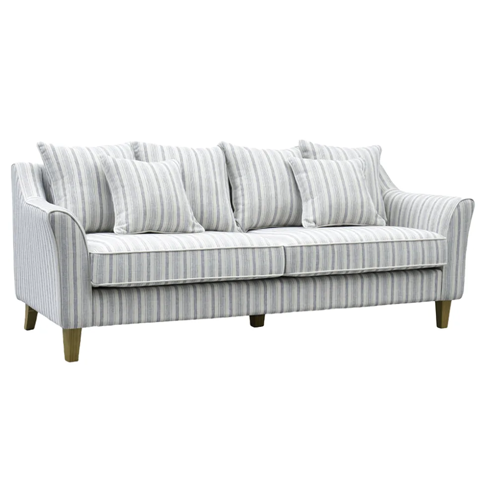 Temple & Webster Dean 3 Seater Striped Upholstered Sofa + Country Interior Design + Cottage Core Interior Design + Modern Farmhouse Interior Design 2026