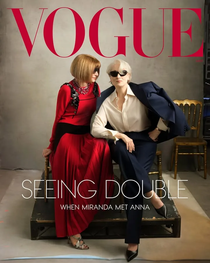 Vogue cover with Anna Wintour and Meryl Streep