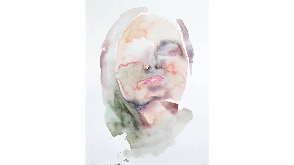 An abstract watercolour portrait