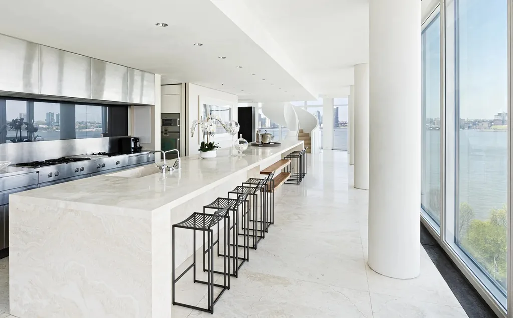 Hugh Jackman Deborra-Lee Furness New York Penthouse kitchen