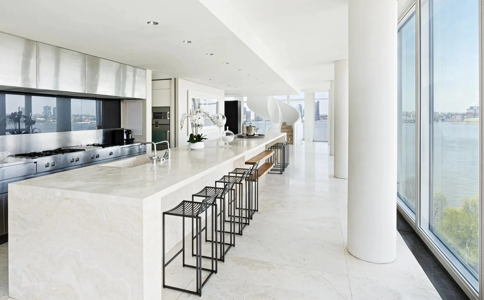 Hugh Jackman Deborra-Lee Furness New York Penthouse kitchen