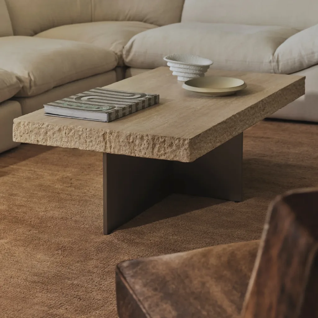 MCM House Zaha Travertine Coffee Table MCM House Sale + Sale Furniture 2026