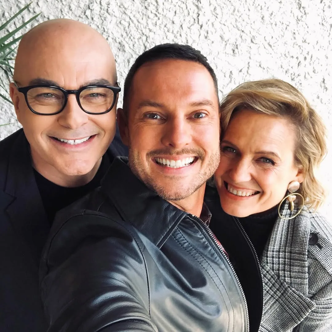 The Block judges Neale Whitaker, Darren Palmer and Shaynna Blaze take a group selfie