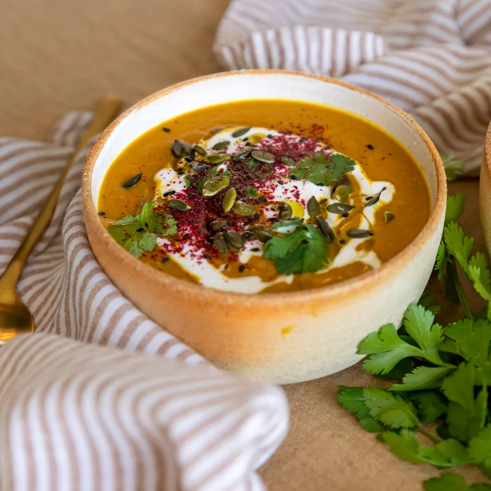 Moroccan spiced pumpkin and lentil soup