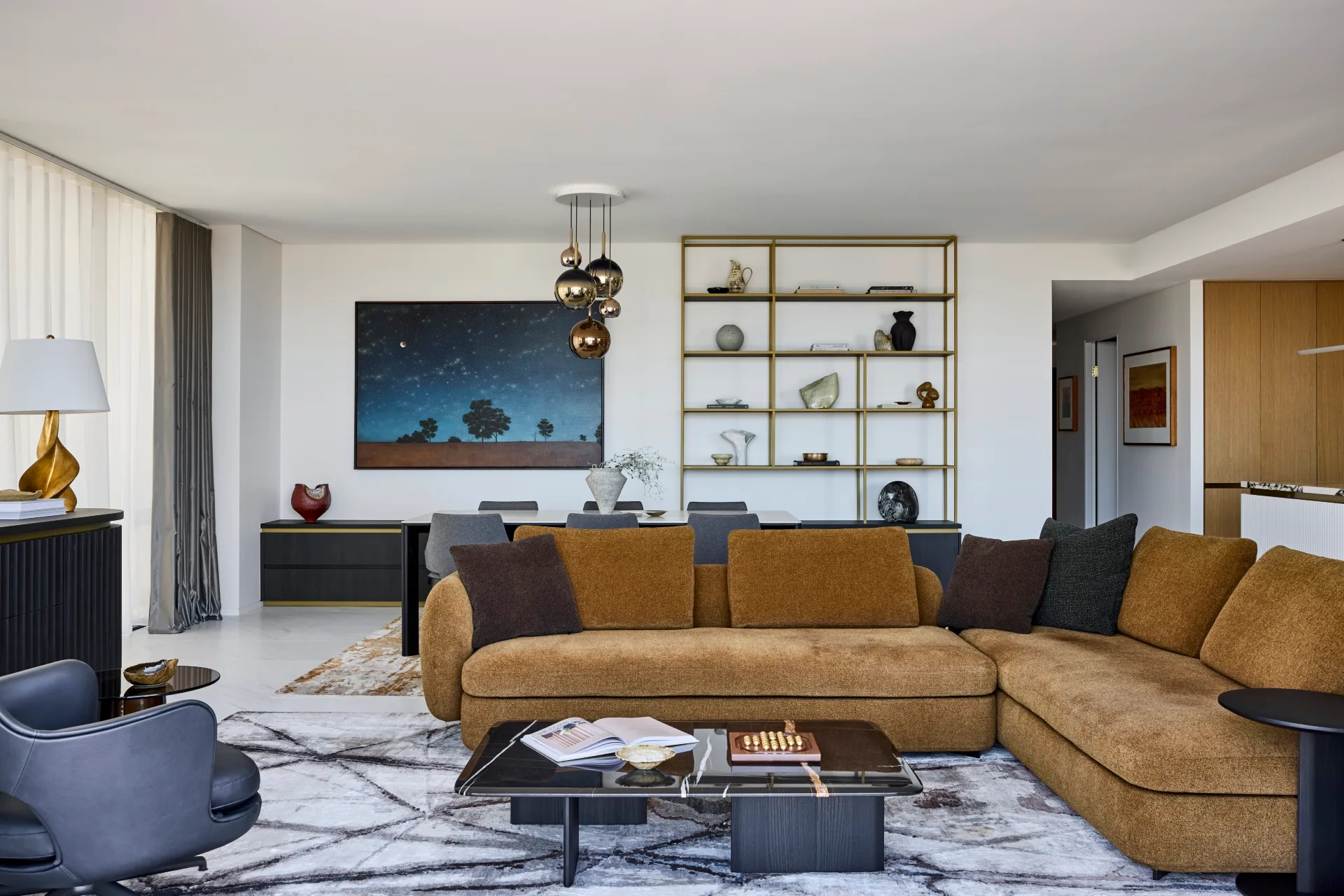 Lisa Santamaria interior design renovation on Lavender Bay apartment owned by Dianne lounge living room