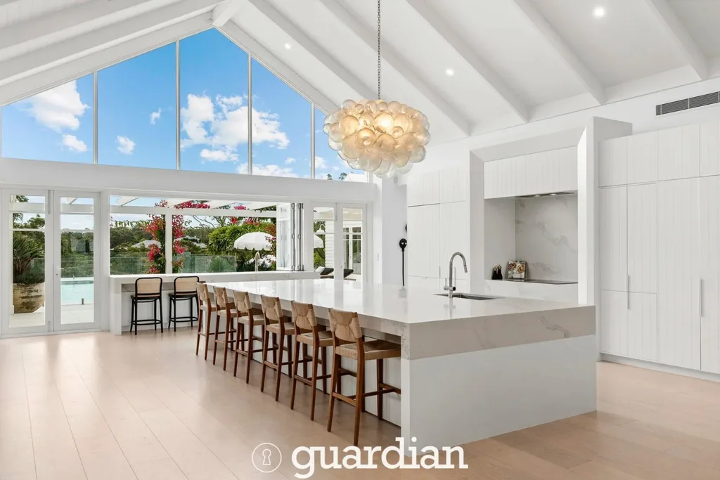 Lleyton and Bec Hewitt $14 million Glenhaven estate kitchen and breakfast bar