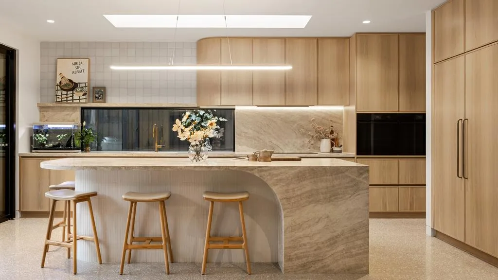 James Pattinson and wife Kayla's Black Rock home kitchen