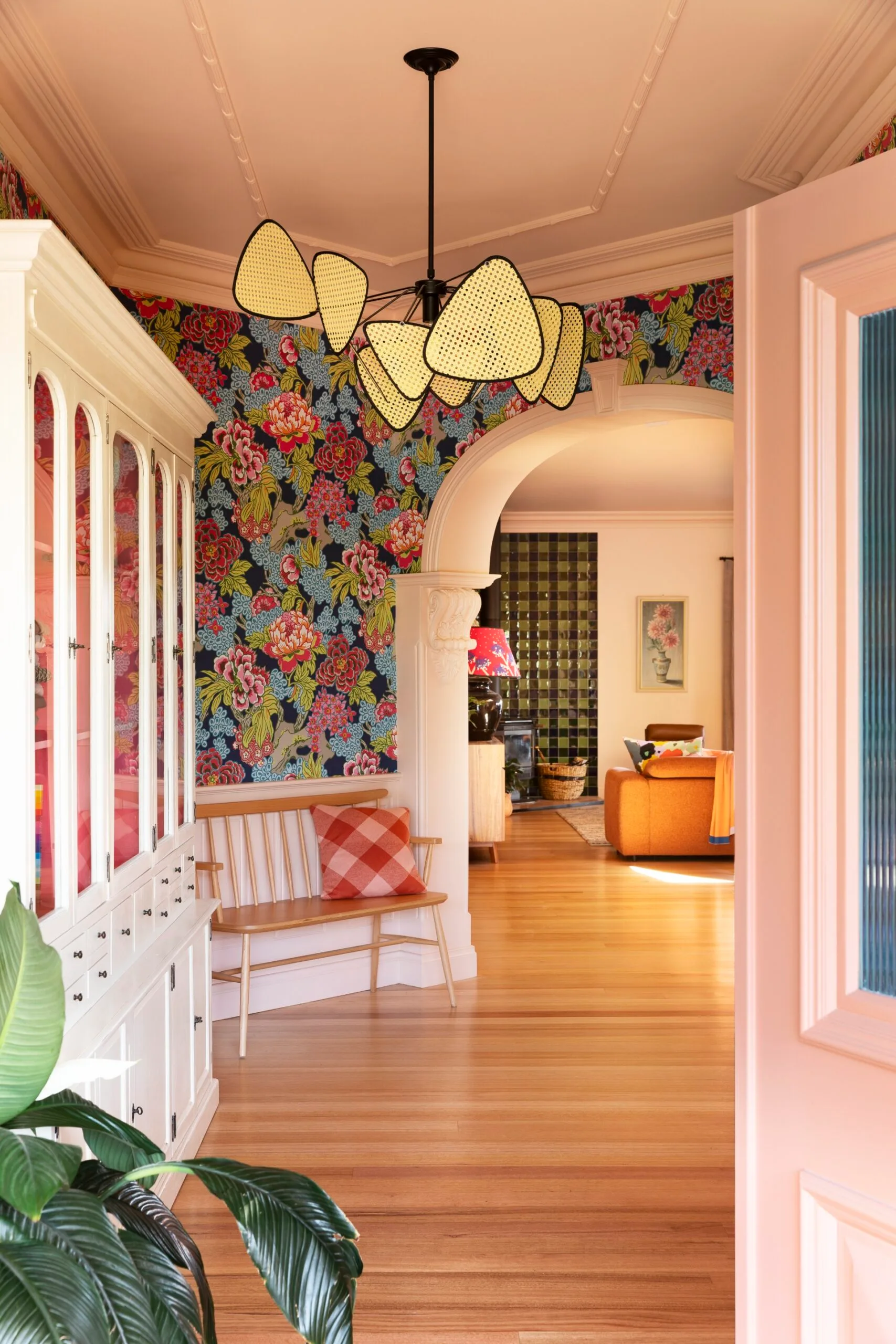 Yarra Valley home interior designer Carolyn Burns-McCrave colourful house renovation wallpaper